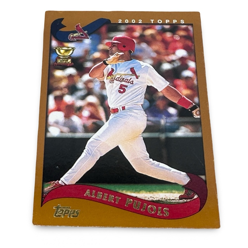 2002 Topps Albert Pujols 160 St Louis Cardinals Gold Border Baseball Card MLB